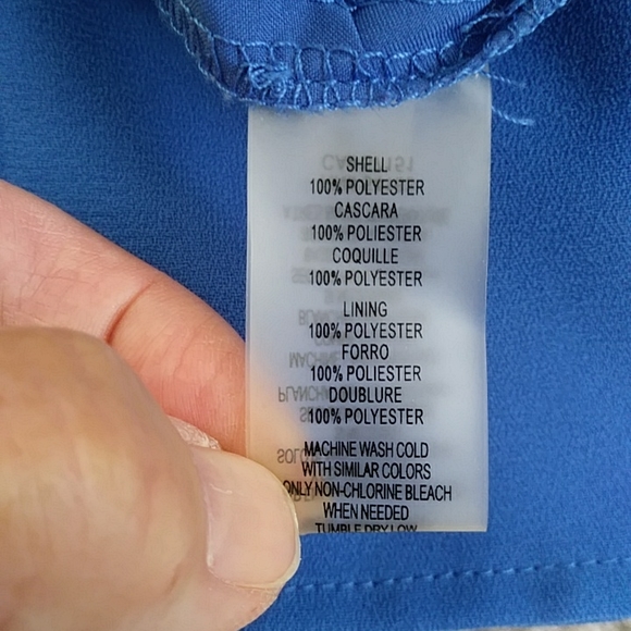 Vince Camuto Pleated Wide Leg Gaucho Jumpsuit 10 Blue - Picture 3 of 16